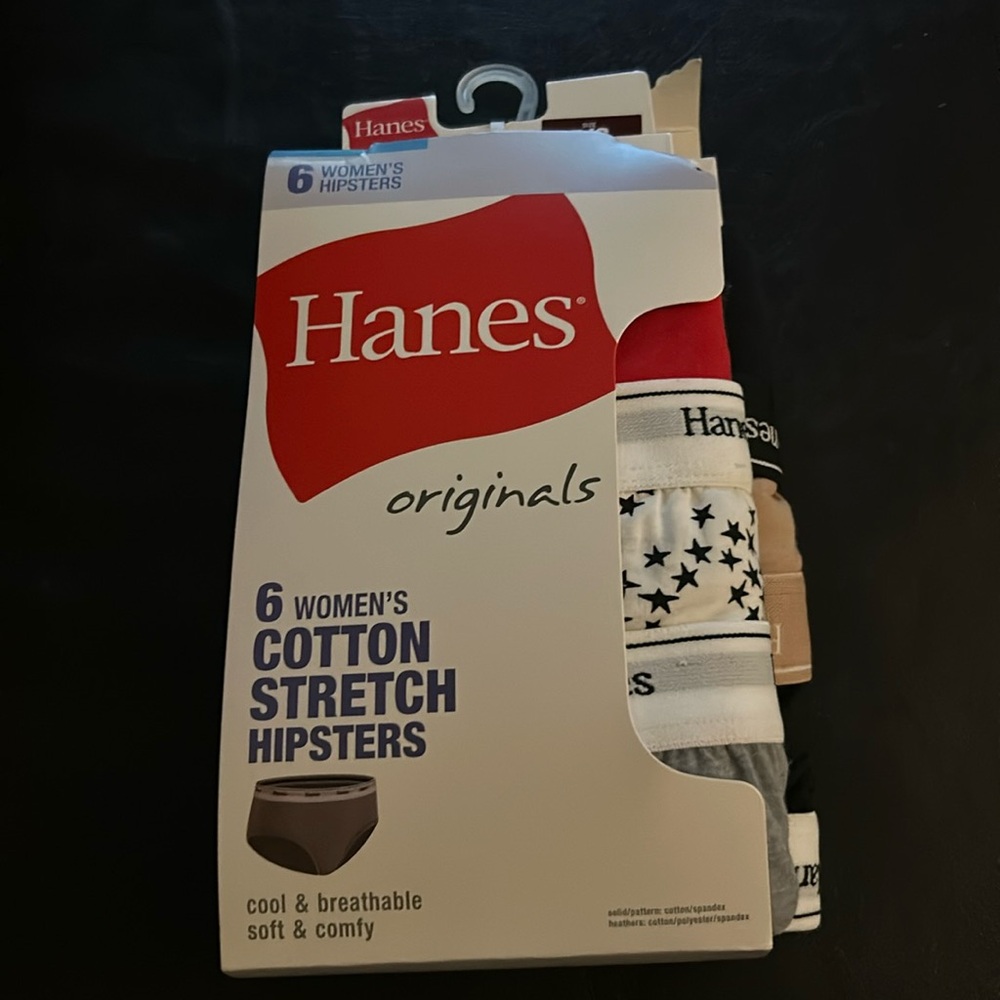 NWT! 6PK Women’s Hanes Cotton Stretch Hipsters Underwear